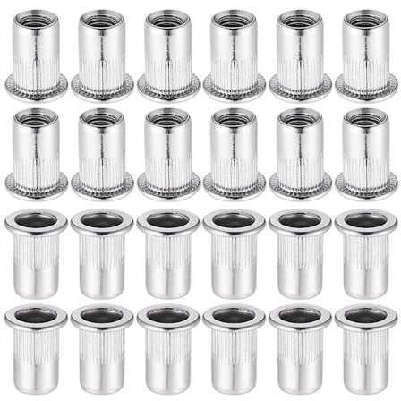 60 Stykker 304 Rustfritt Stål M8 Blindmutter med Flatt Hode Gjenget Blindmutter for Gjenget Innsettings Tang