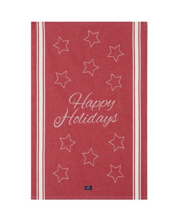 Lexington Happy holidays jacquardmönstrad kökshandduk