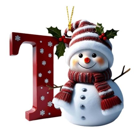 Snemand Juledekoration 26 Bogstaver A til Z Julepynt 2D Flad Festlig Snemandsvedhæng til Juletræ Bil Haveindretning