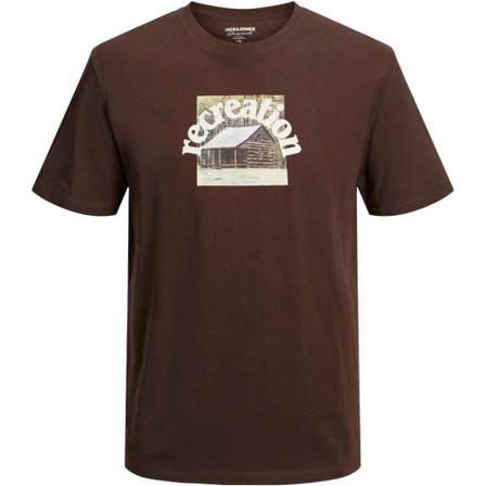 Jack & Jones, Joroutside tee ss crew neck seal brown Bruin, Heren, Maat:XL