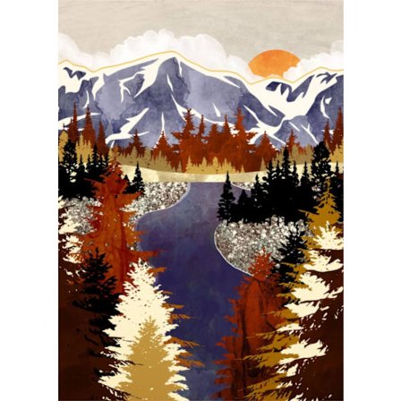 5D Diamantmålningssats, Diamantkonstsats för vuxna, Runda hela diamanter, Diamantmålningspresenter, Väggdekor Solnedgång