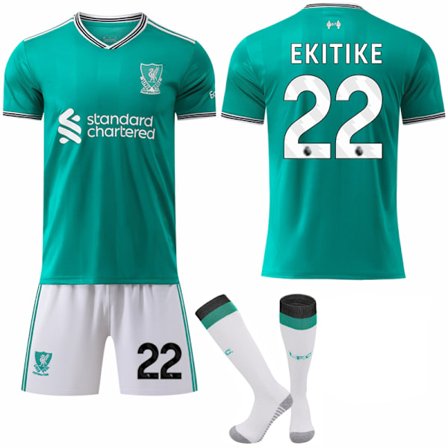 2025-2026 Ny Sesong Liverpool Bortedrakt Barn Voksen Fotballdrakt Nr. 22 EKITIKE