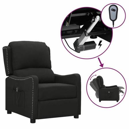 Vidaxl Elektrisk Reclinerfåtölj Svart Tyg Svart