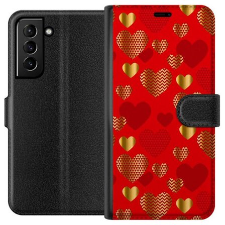 Yhteensopiva Lompakkokotelo Samsung Samsung Galaxy S21+ 5G GoldenHearts