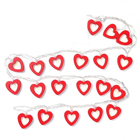 LED-lys Varm Rød Hjerteformet Lyslenke Dekorasjon Egnet Kompatibel med Valentinsdag Bryllup