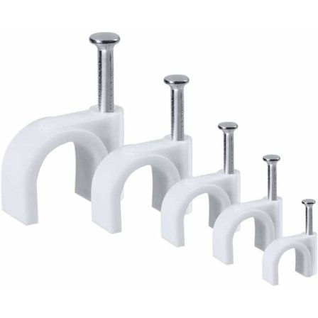 500 st runda kabelbindare med stålstift, 5 olika storlekar 4 mm/5 mm