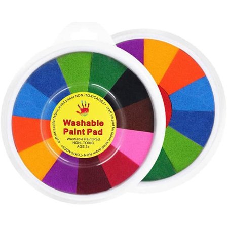 Fargerike blekkputer, 13 farger vaskbare fingeravtrykksblekkputer, giftfri og barnesikker blekkputestempel for papirhåndverk, stoffmaling, DIY og 