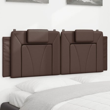 Headboard Cushion "Viana" Brown 120 cm Faux Leather