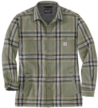 Carhartt Workwear Flannel Sherpa Lined Shirt Jacket flanellitakki, Basil