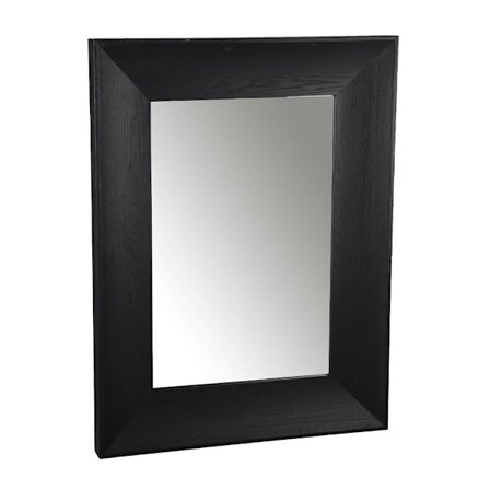 Sort rørspejl, MDF-ramme, 95x7,5x126 cm