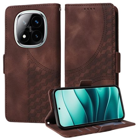 Redmi Note 14 Pro 5G / Note 14 Pro+ 5G - Prägad Rhombus Stjärnläder fodral