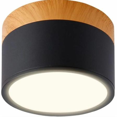 Rund LED loftslampe sort varm hvid aluminium loftslampe
