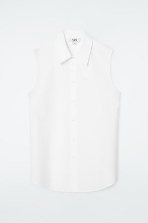 COS Femme Chemise Sans Manches Dos Nu in Blanc