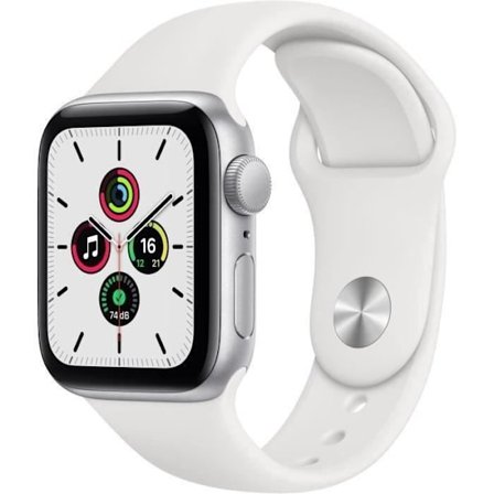 Apple Watch SE GPS - 40mm Alumiinikuori Hopea - Valkoinen Hihna (2020) - Kunnostettu - Hyvässä kunnossa - Refurbished Grade C