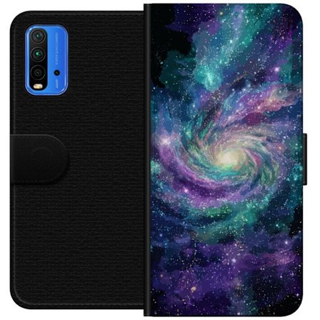 Yhteensopiva Lompakkokotelo Xiaomi Redmi Note 9 4G Koristeellinen itämainen lyhty, jossa puolikuu ja tähdet lämpimässä kullanhohtoisessa yöympä