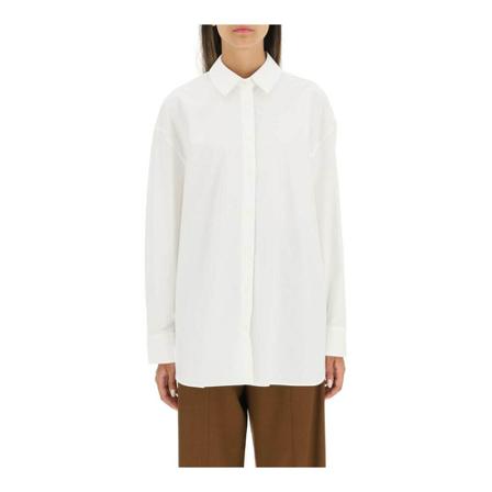 Loulou Studio espanto oversized cotton shirt vit, Dam, Dam, Storlek: S