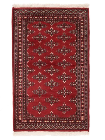 Annodato A Mano Pakistan Bukara 2Ply Tappeto 80X128 Di Lana Rosso Scuro/Nero Piccolo
