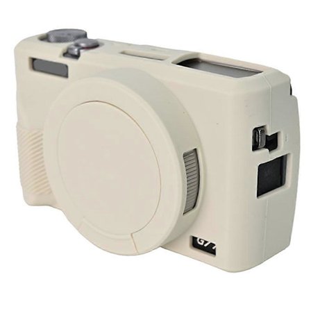 Skyddsfodral för Canon G7 X Mark III, dammtätt silikonkameraskydd (Beige, Beige)