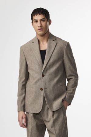 Timo 10001 Kavaj Herr Brun Certified Wool