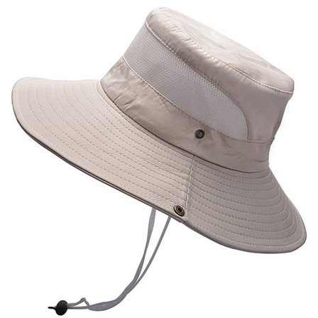 Udendørs bredskygget solhat, sammenklappelig unisex hat, rejsehat fiskeri jagt vandring åndbar kasket (beige)