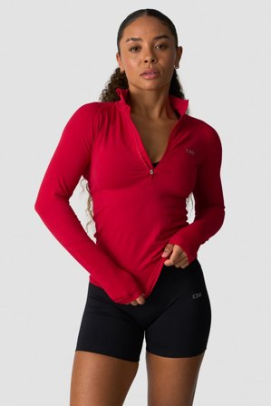 ICANIWILL - Define seamless 1/2 zip Red Cherry - Dames - sportkleding van ICIW