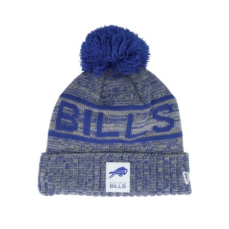 New Era - NFL Blå pom Lue - Buffalo Bills NFL 25 Sideline Cold Weather Sport Knit Blue/Grey Pom @ Hatstore