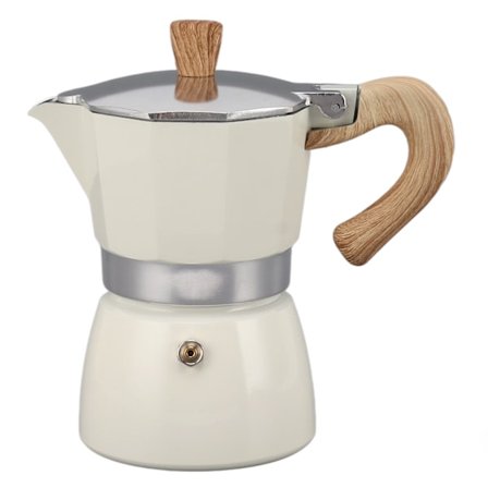 Moka Kaffe Potte Oktagonal Aluminium Klassisk Bærbar Håndbrygging Kaffe Maskin Moka Potte for Camping Hjemmebruk Hvit 3 Kopper
