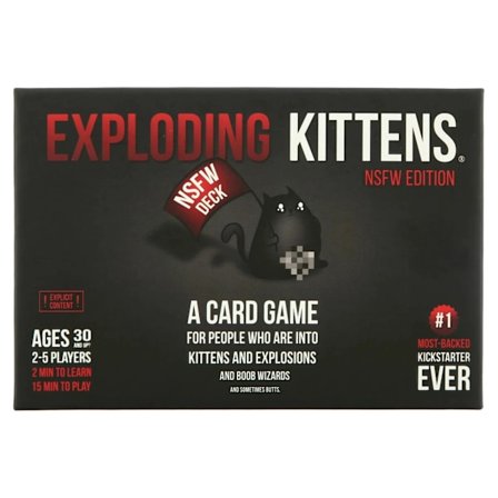 Exploding Kittens NSFW - VOKSEN Russisk Roulette Kortspil, Voksen Drikkespil - Kortspil for Voksne & Teenagere - 2-5 Spillere