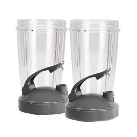 Flip Top To Go Lip Lid med 24oz høy kopp for Nutribullet (2-pakning)