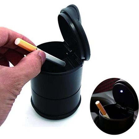 Bärbar askkopp för bil, askkopp med lock, rökfri