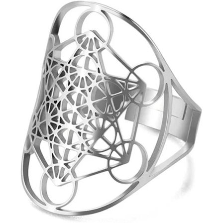 Ring - Rostfritt stål - Silver - Justerbar - Dam/Flickor