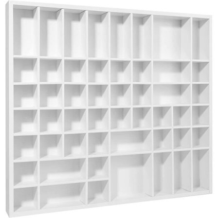 Creative Deco Vitrineskab Hylde Bakke Træ Hvid | 51 Rum | 52 x 46 x 5 cm | Smykke Opbevaringsskab Skuffe | Organizer