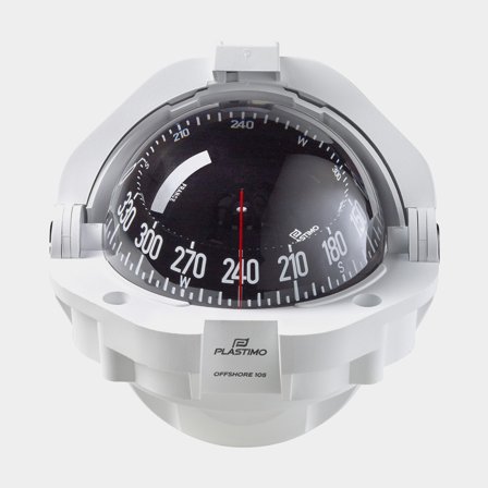 Marine compass Plastimo Offshore 105, Ø91 mm, bulkhead mounted, white