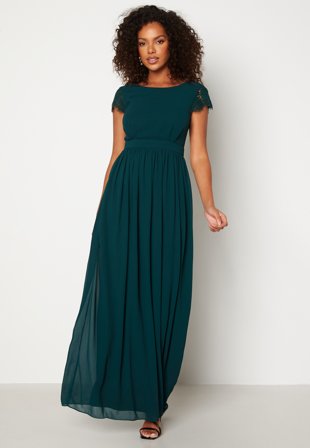 Bubbleroom Occasion Camellia Chiffon Gown Dark green Klær