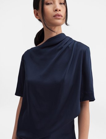 Ahlvar Gallery Lima Silk Tee - Navy - XS
