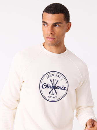 MATCH - Yves collegegenser - Jean Paul - Str. M - Herre - Gensere & Cardigans - Hvit - 100% Bomull - økologisk