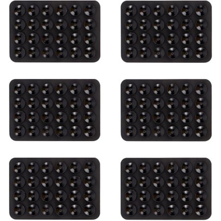 6 stk svarte silikon sugekopp telefonbeskyttere