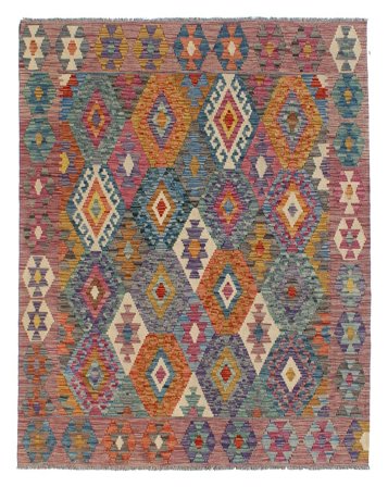 Oriental Kilim Afghan Old Style Rug 157X199 Brown/Dark Red Wool, Afghanistan