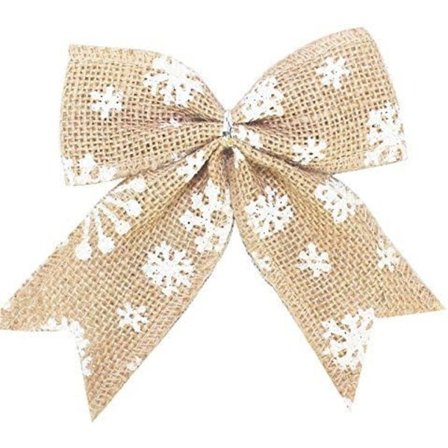 10 st 5,5 tum Jutesnöflinga Rosett Slips Dekorationer Julgran Dekoration Hänger