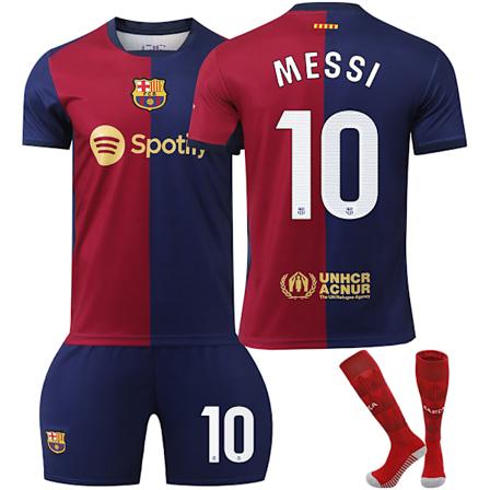 2425 Barcelona Hemtröja Nr.6 GAVI Nr.8 Pedri Nr.9 Lewandowski Nr.10 Messi NR.19 Ramin · Yamal och andra fotbollströjeset No.10 MESSI/White 26