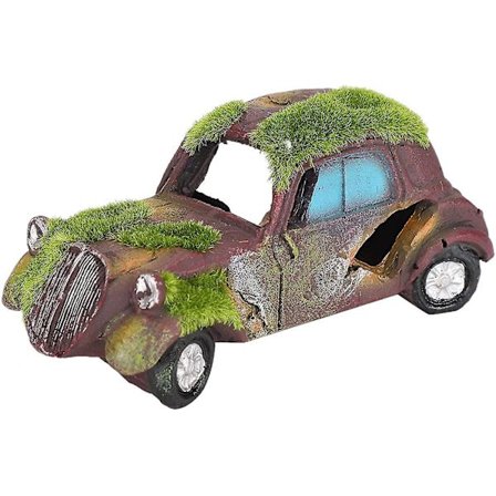 Akvariumdekorasjon Flocking Bil Fiskegjemmested Hule Resin