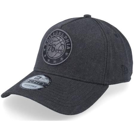 New Era - NBA Schwarz adjustable Cap - Philadelphia 76ers Canvas Logo Essentials Black A-frame Adjustable @ Hatstore