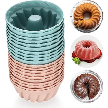 Bakeform, silikon julekakeform, gjenbrukbar, silikon briocheform, 20 stk