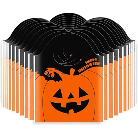 50 stk Halloween Godteposer Gaveposer Mini Poser for Kjærlighet på pinne Godteri Kake Pop Cookie Oransje Tote Vesker Jack-O-Lantern Gresskar 