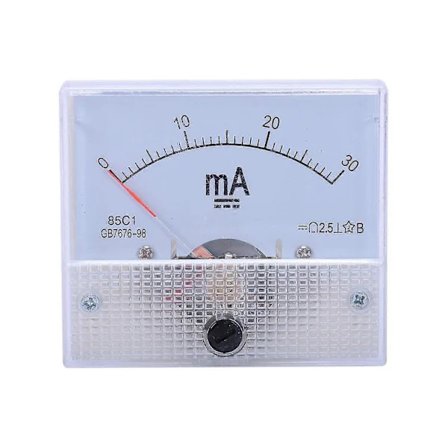 DC 0-30mA Analog Strømpanel Meter Amperemeter 85c1 30mA, Hvid