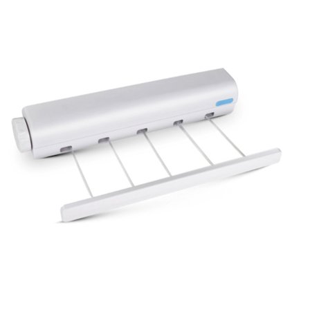 Väggmonterad torkställning, utfällbar torkställning med 5 linor på 3,80 meter, robust torkställning för inom- och utomhusbruk{YFL}