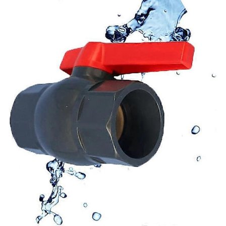 PVC Kuglehane - U-formet Vandforsyningsventil - Kompakt Hungevind - Tovejs Kuglehane (DN32 40mm) [DB]