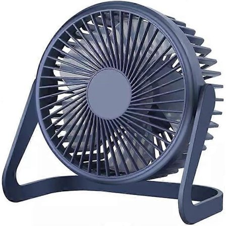 Ventilator, lille skrivebordsventilator til kontoret, stærk vind, lydløs, 360-graders hovedrotation