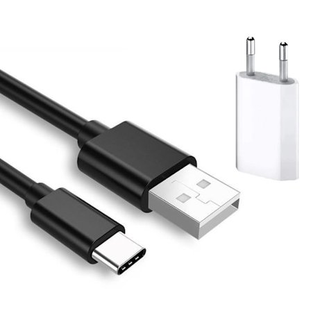 Nylonflätad USB C laddkabel 2M+ Universell 1A Väggladdare