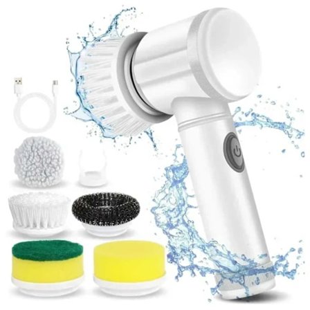 Elektrisk rengjøringsbørste 5-i-1 oppladbar trådløs skrubbebørste